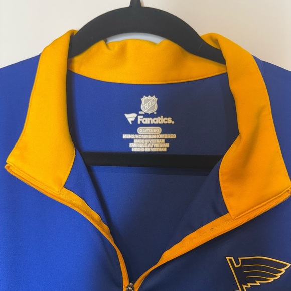 St. Louis Blues Fanatics Logo Quarter-Zip Top - Blue - Picture 4 of 5
